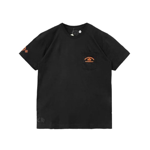 Chrome Hearts Arancione Con Tre Croci T Shirt